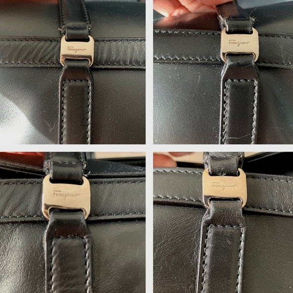 Salvatore Ferragamo Bag Black Leather Shoulder Tote Bag - Picture 14 of 16